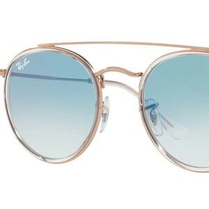 Ray-Ban RB3647N Double Bridge Sunglasses Rose Gold / Blue Gradient 51mm